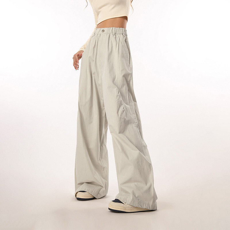 CTB啤酒队长 美式高街vibe直筒休闲裤女夏季新款宽松微喇阔腿裤子