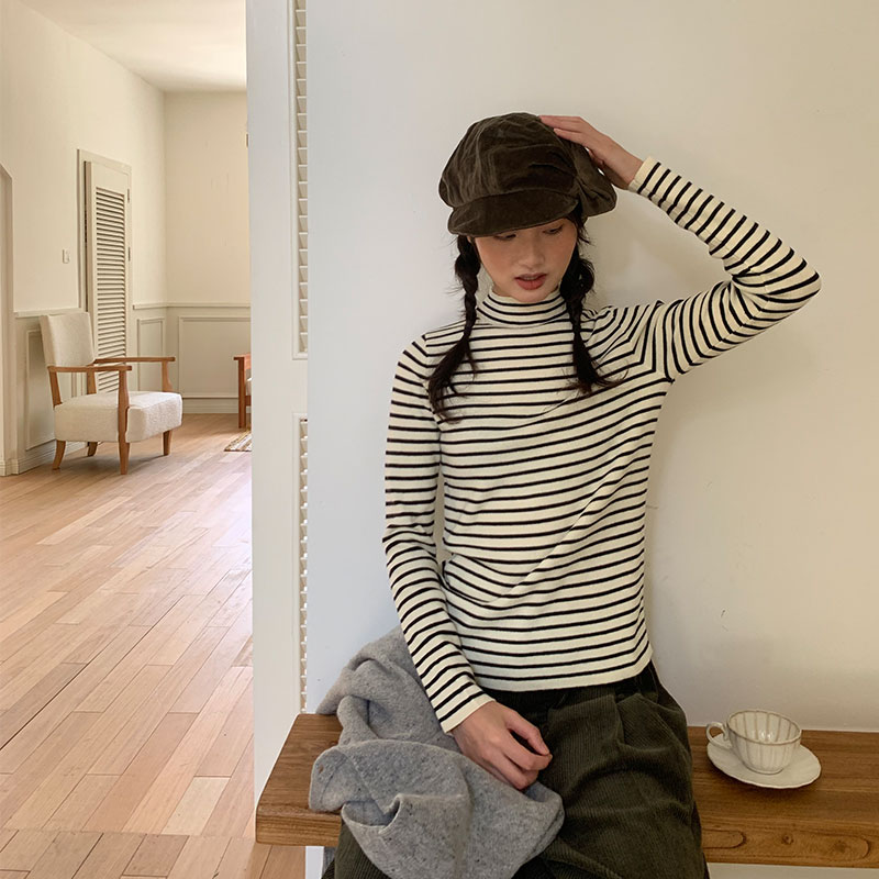 peri sea 黑白条纹 和 灰底藏青条纹 打底针织衫