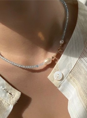 天然淡水珍珠百搭锁骨链