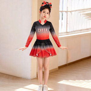 新款女童啦啦操小学生竞技比赛运动会幼儿表演服装儿童演出服