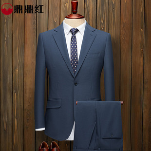 轻奢高级感西装男套装商务休闲修身职业西服男士新郎结婚礼服正装