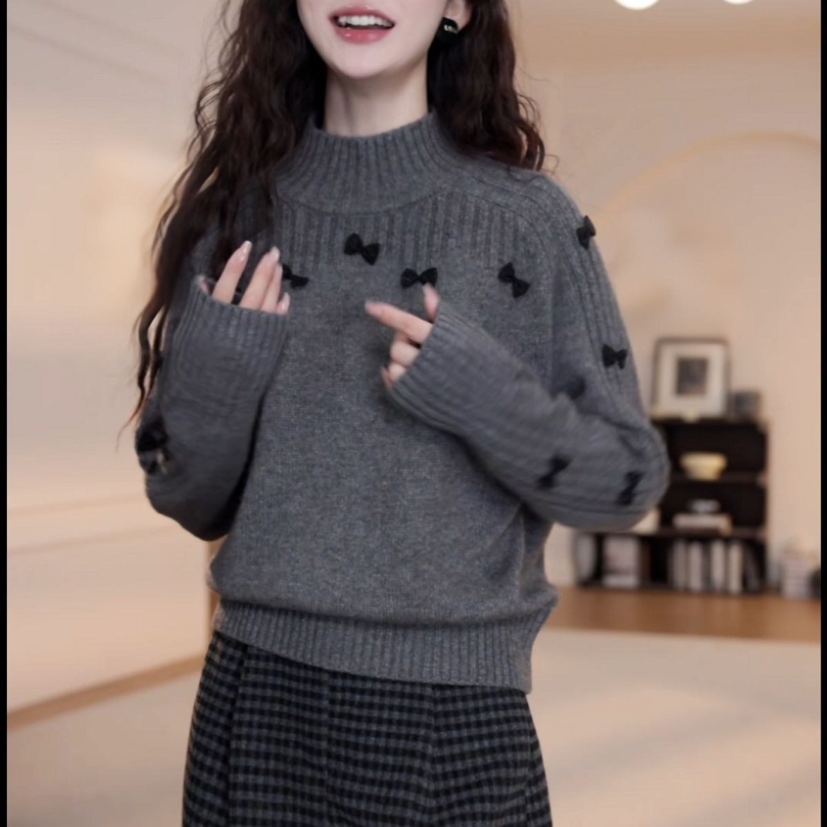 2026秋冬新款甜美少女爱心针织韩版拉链毛衣女宽松显瘦百搭上衣