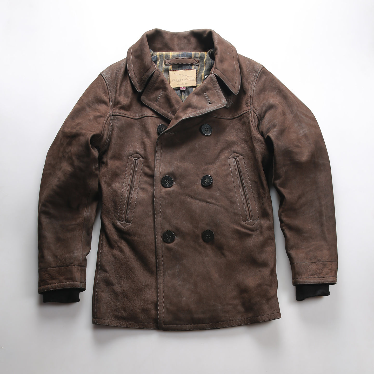 双排扣中长款740真皮大衣