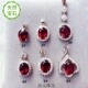 全新天然酒红色宝石莫桑比克石榴石吊坠女925银镀18k白金特价 包邮