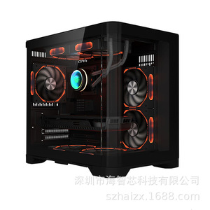 玩嘉电竞 台式机电脑机箱天幕mini钢化玻璃海景房游戏机箱水冷机