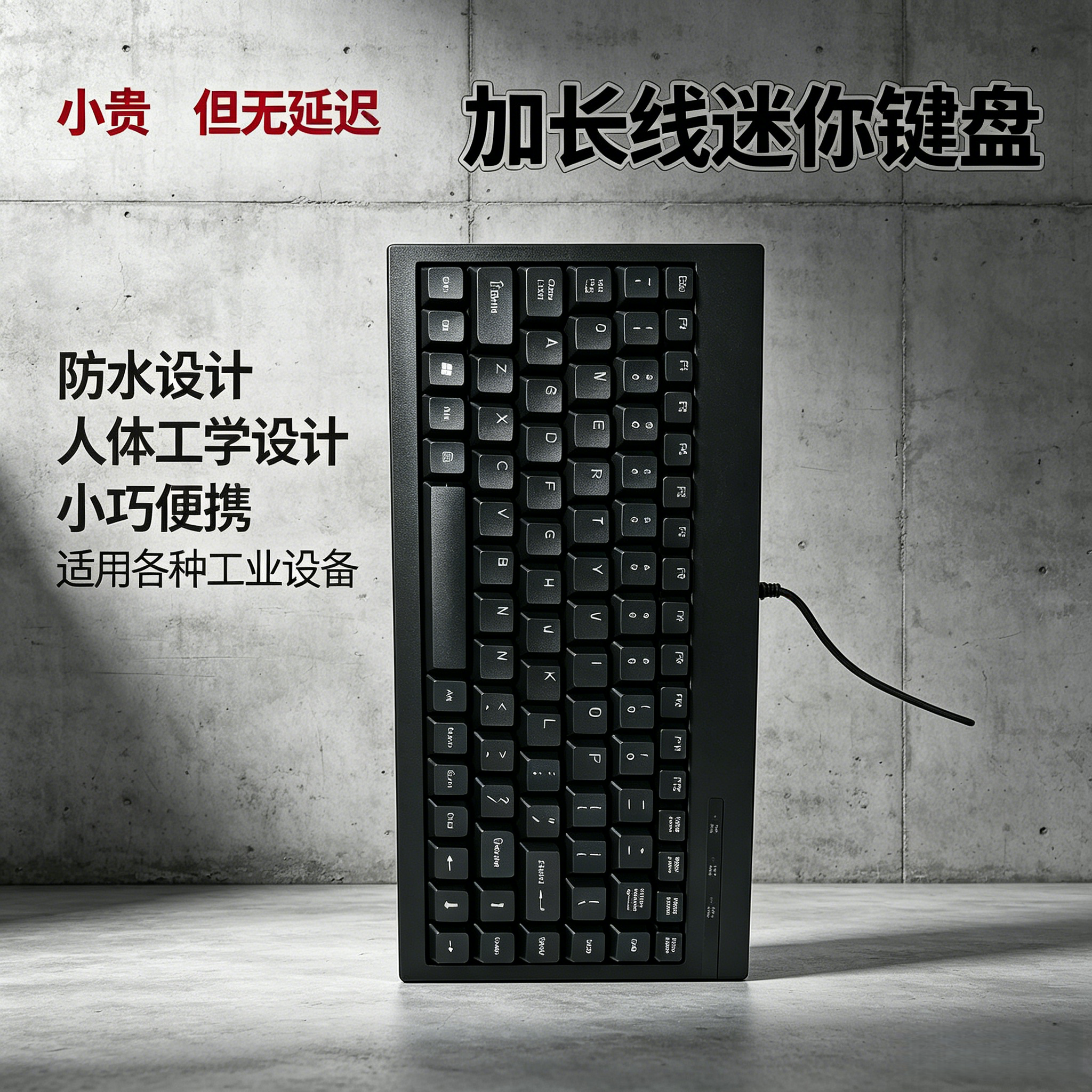 3米加长线键鼠套装工控键盘机柜数控设备平键usb圆口迷你笔记本
