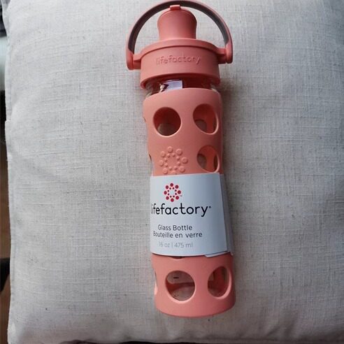 美国购买现货 lifefactory16盎司475ML玻璃杯 活力盖胶套防摔手提