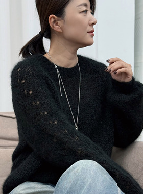 织高品羊驼毛镂空灯笼袖同款毛线一两（50克）玖球新时尚手编线