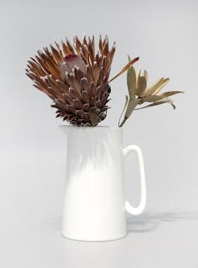 白色骨瓷插花花瓶创意简约现代日式北欧水壶水瓶奶缸饰品摆件客厅