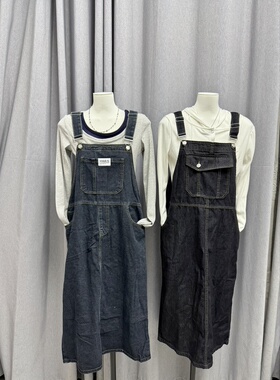 LZHOUSE 宽松牛仔背带裙