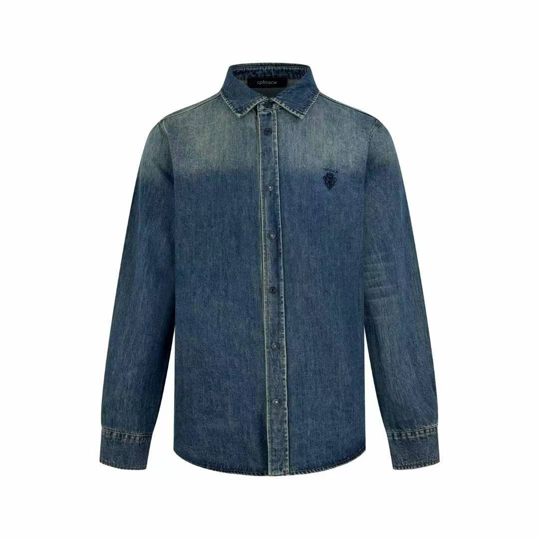 潮牌2026早春新款情侣时尚百搭显瘦翻领长袖牛仔外套宽松休闲衬衫