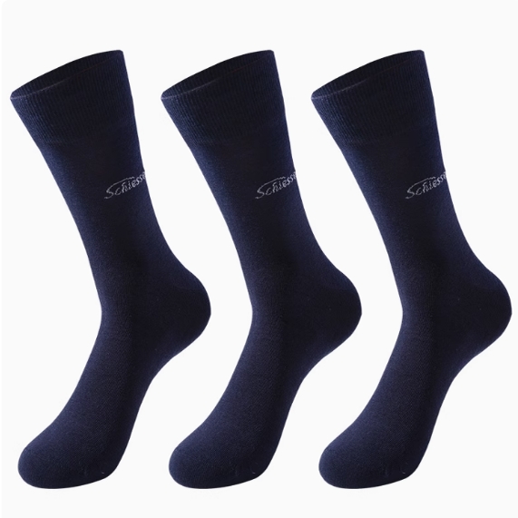 3双装舒雅男士棉质3A抑菌壳聚糖亲肤透气消臭中筒袜子22742K