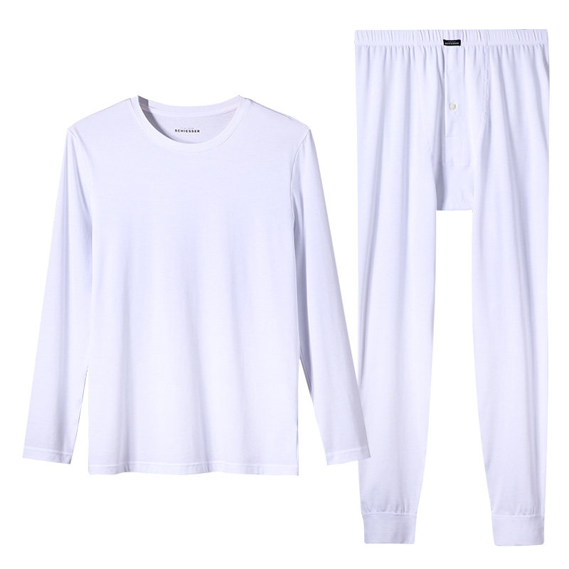 舒雅23秋冬新款保暖内衣男高端铂雅贡锦棉秋衣秋裤纯棉打底套装薄