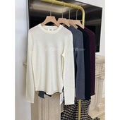 J家 24秋冬新18针坑条美丽奴羊毛简约圆领纯色百搭针织打底76201