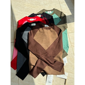 套头针织打底衫 J家 美丽奴羊毛18针四平针减龄拼色修身 7371