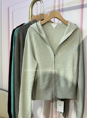 BBE礼贝 12针元宝针连帽拉链汗麻休闲百搭针织开衫外套1119