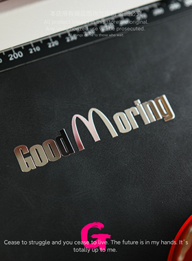 粉G 个性创意麦当劳英文字金属贴纸高级感立体笔记本电脑手机贴饰