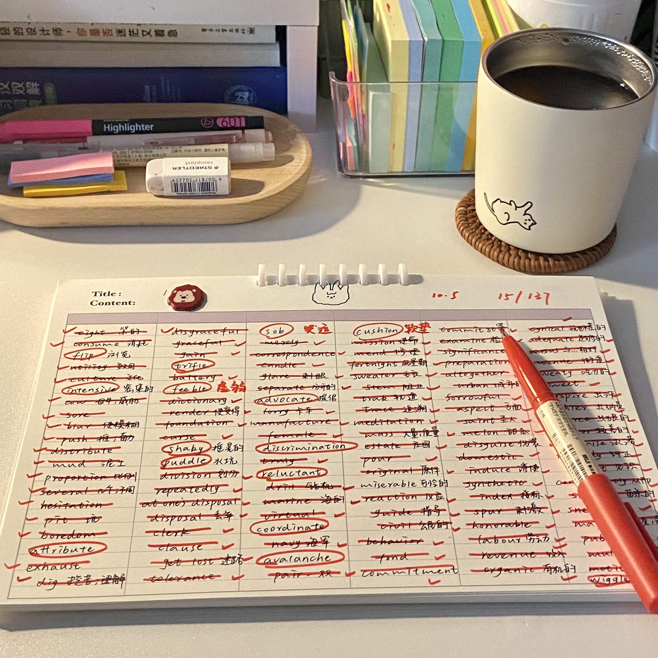 3件包邮一颗花生小兔单词练习本