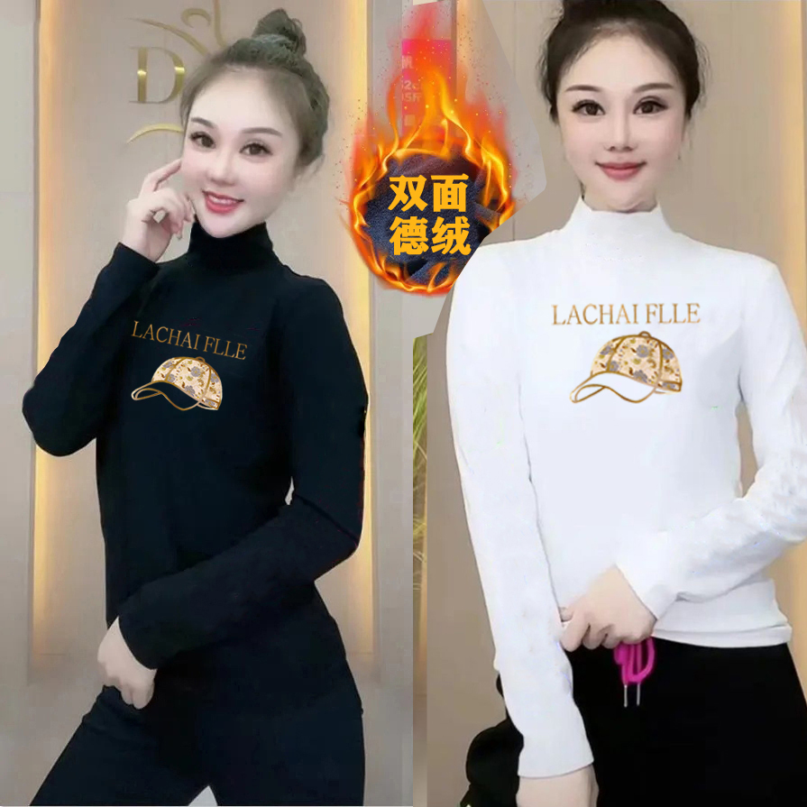创意设计感帽子字母印花体恤潮修身显瘦遮肉高级感ins上衣女