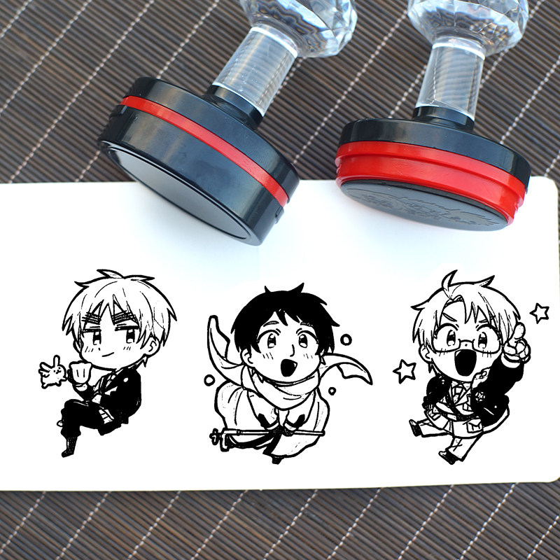 黑塔利亚axispowers动漫周边吧唧二次元橡皮光敏印章现货美国中国