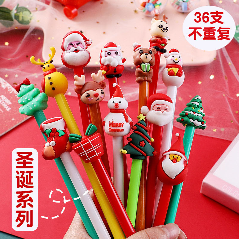 圣诞老人卡通中性笔圣诞节礼物礼品奖品圣诞帽造型笔创意学生文具