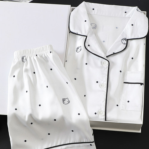 夏季女童冰雪丝KT猫家居服套装