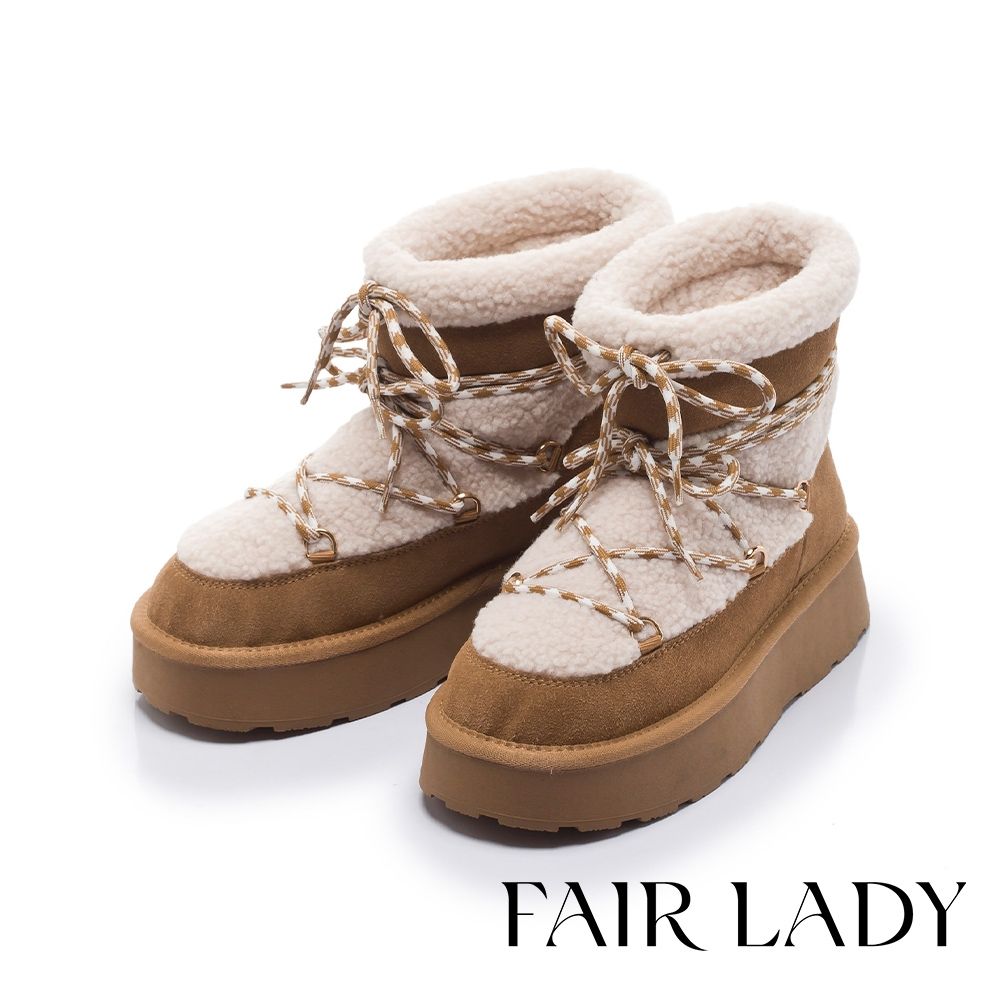 FAIR LADY 日本京都聯名 冬日摩登綁帶造型保暖雪靴