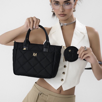 Robinmay 菱格2WAY手提包附小圓包吊飾 5色