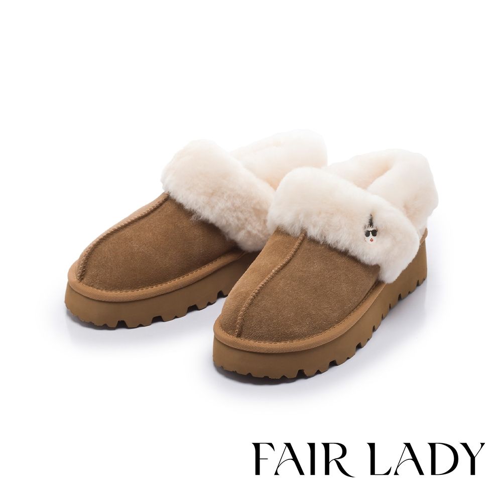 FAIR LADY 日本京都聯名 冬日浪漫2WAY繫帶穆勒雪靴