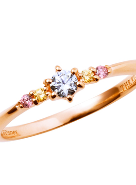 日本THE KISS 迪士尼公主系列 美女與野獸彩鑽純銀戒指