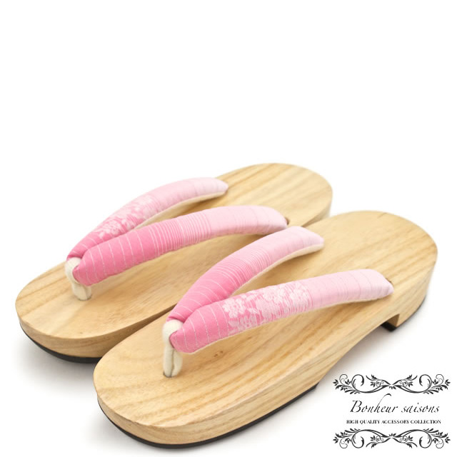 Bonheur Saisons - GETA系列 日本白木桐下駄女式木屐拖鞋 櫻花粉