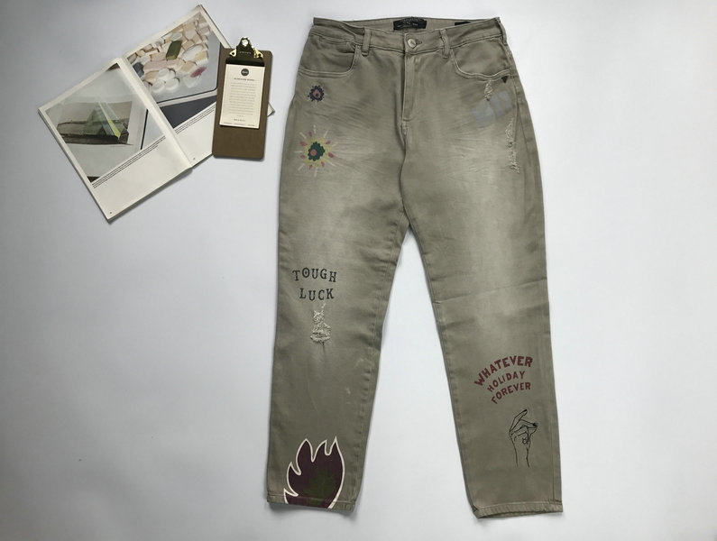 Pure raw Dutch style Girl welfare washing For the old Casual pants Overalls Graffiti RRLin the Men's clothing, Casual pants  category - from Buy2taobao.com to provide professional Taobao agent buy service