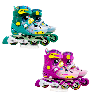 儿童男女溜冰鞋 直排滑轮花式 平花鞋 哒酷熊轮滑鞋 专业旱冰鞋 滑冰鞋