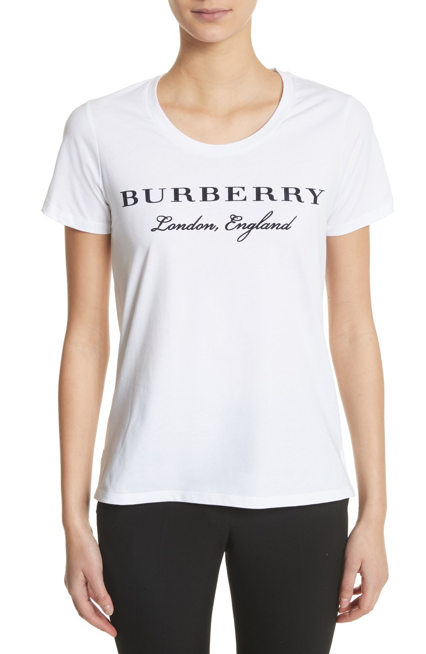 1美国代购包邮BURBERRY女装新款薄款透气上衣纯棉圆领夏季短袖T恤