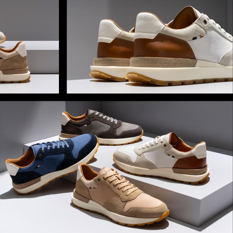 AllenEdmonds牛皮厚底跑步鞋男