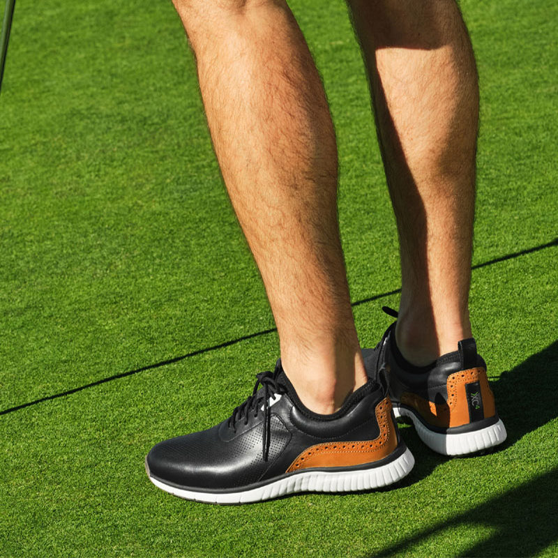 镂空打开牛皮真皮弹力高尔夫球鞋