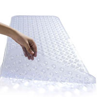 Bathtub anti-slip mat, shower room bath belt suction cup, extended bathroom floor mat, transparent PVC large rhombus, quick leakage thumbnail 6