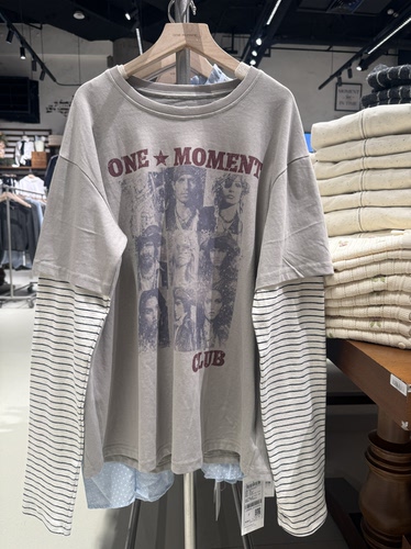 OM one moment国内北京正品代购假两件长袖T恤不支持退换