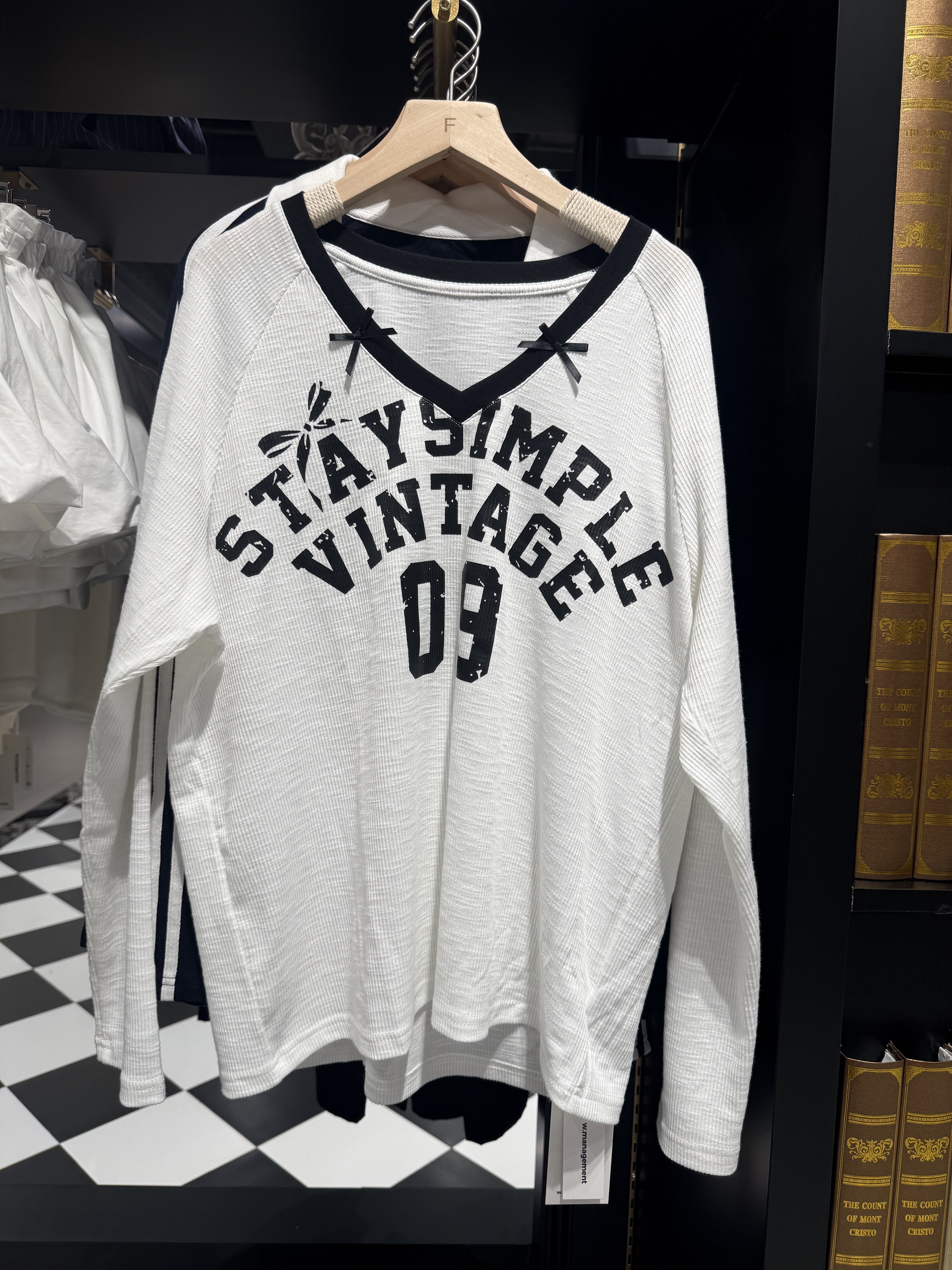 WM wmanagement国内正品代购蝴蝶结长袖T恤不支持退换