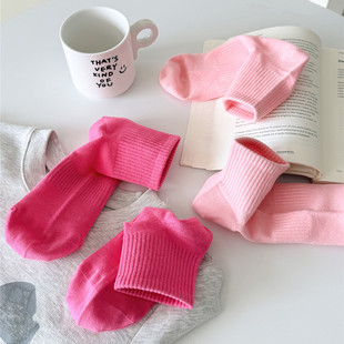 多巴胺纯棉无骨袜子女春夏薄款 彩色透气吸汗网眼短袜 ins潮网红款