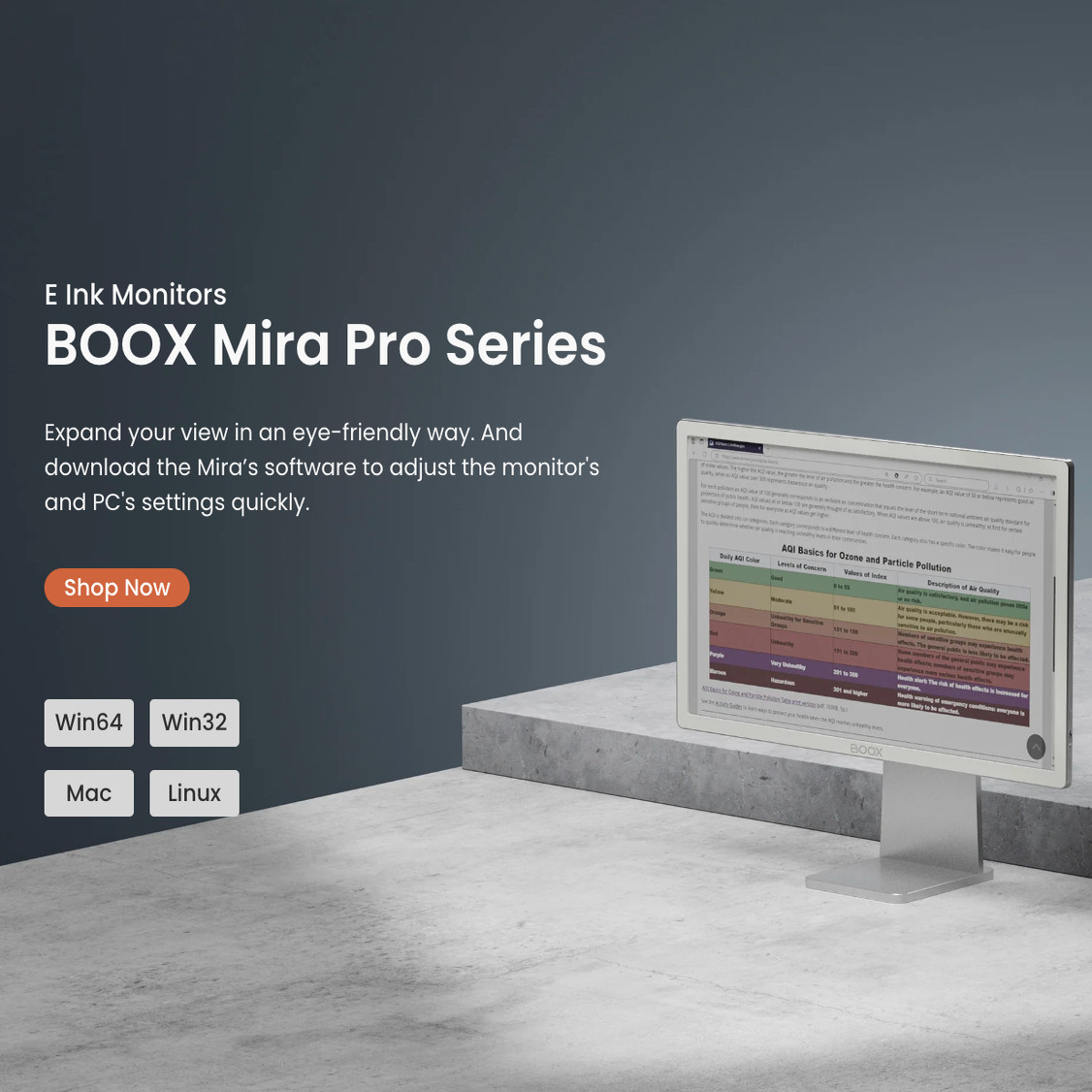 新品BOOX Mira Pro 25.3 寸彩色电子纸荧幕显示器彩色墨水屏