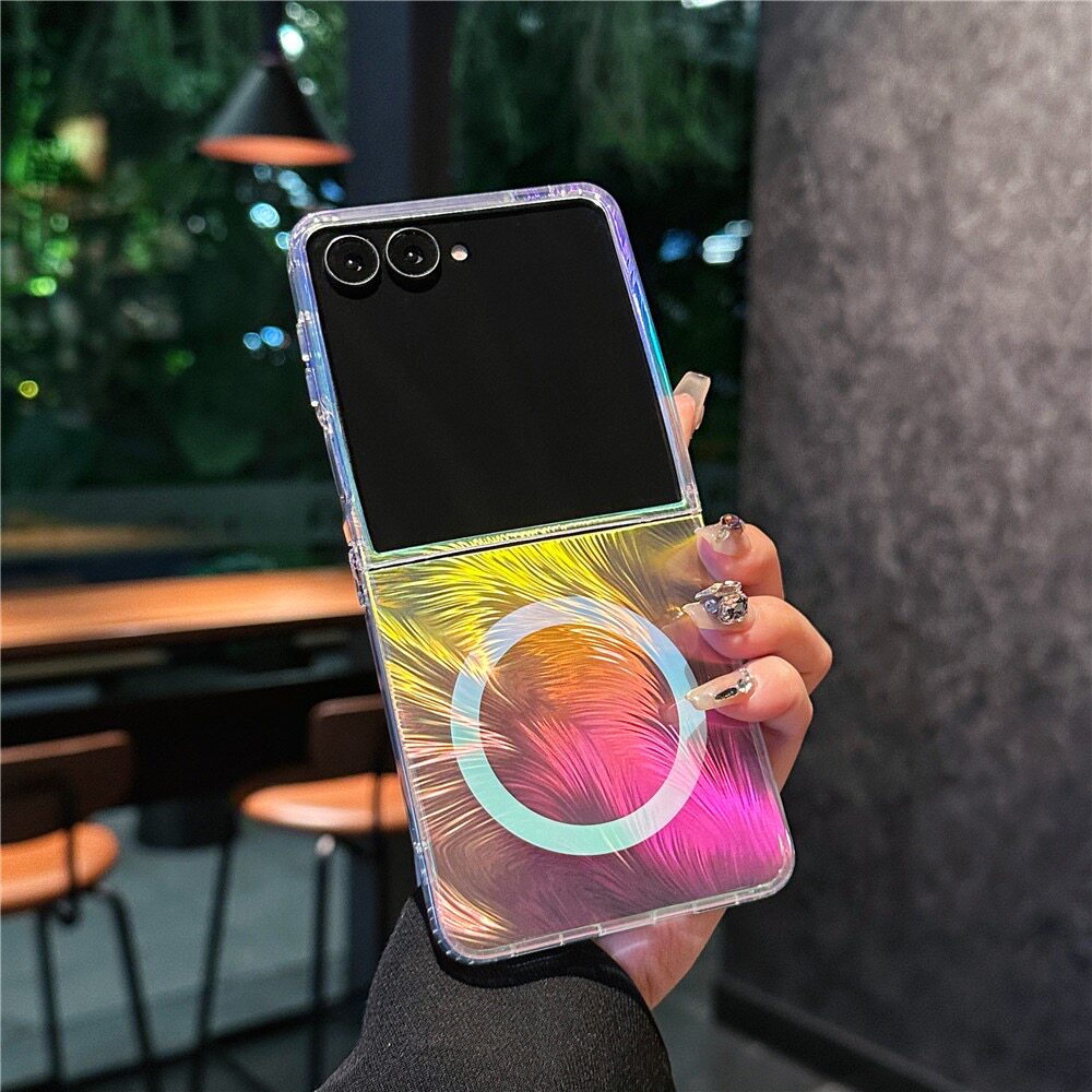 彩镀磨砂适用于三星Zflip8手机壳Zflip7磁吸Zflip6镭射渐变Zflip5防摔Zflip4磨砂保护套Zflip3折叠保护壳