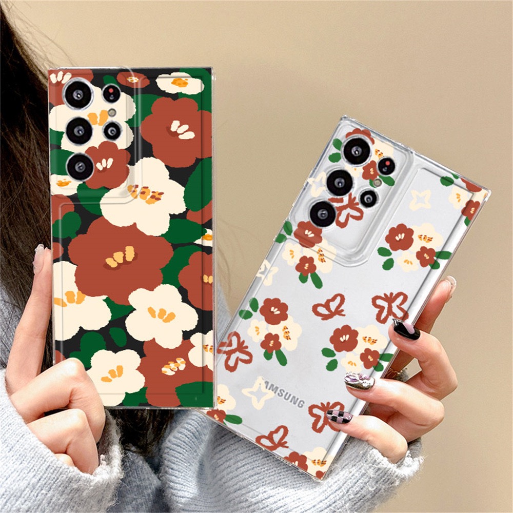 油画碎花适用于三星S25edge/S24ultra/s23ultra手机壳A16/A06涂鸦A56/A55/A54透明A16/A15/A05S软壳A35/A34