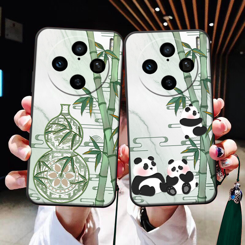 青竹熊猫适用于一加12/11手机壳浮雕oneplus ace3精致1+9prt吉利8pro软壳ace pro中国风一加8t流苏一加7/6/5t