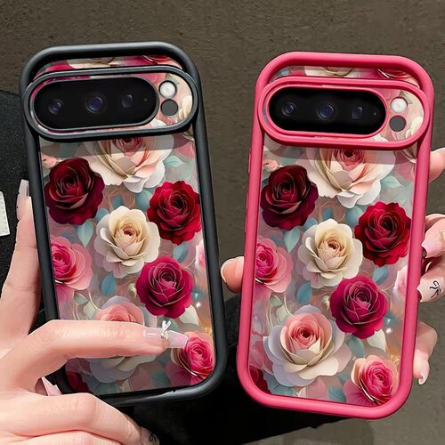 多彩玫瑰适用于谷歌Pixel10proXL/10pro手机壳9proXL花朵Google Pixel8pro保护套7pro简约7A/8A/10/10pro
