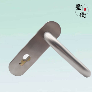 304不锈钢防火门锁连体把手7255 7260黑色尼龙把手医院办公室锁