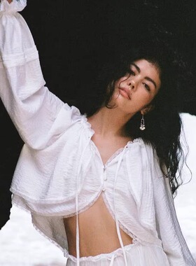 【泰国代购】设计师品牌 Mitr 灯笼袖防晒清新自然长袖衬衫上衣