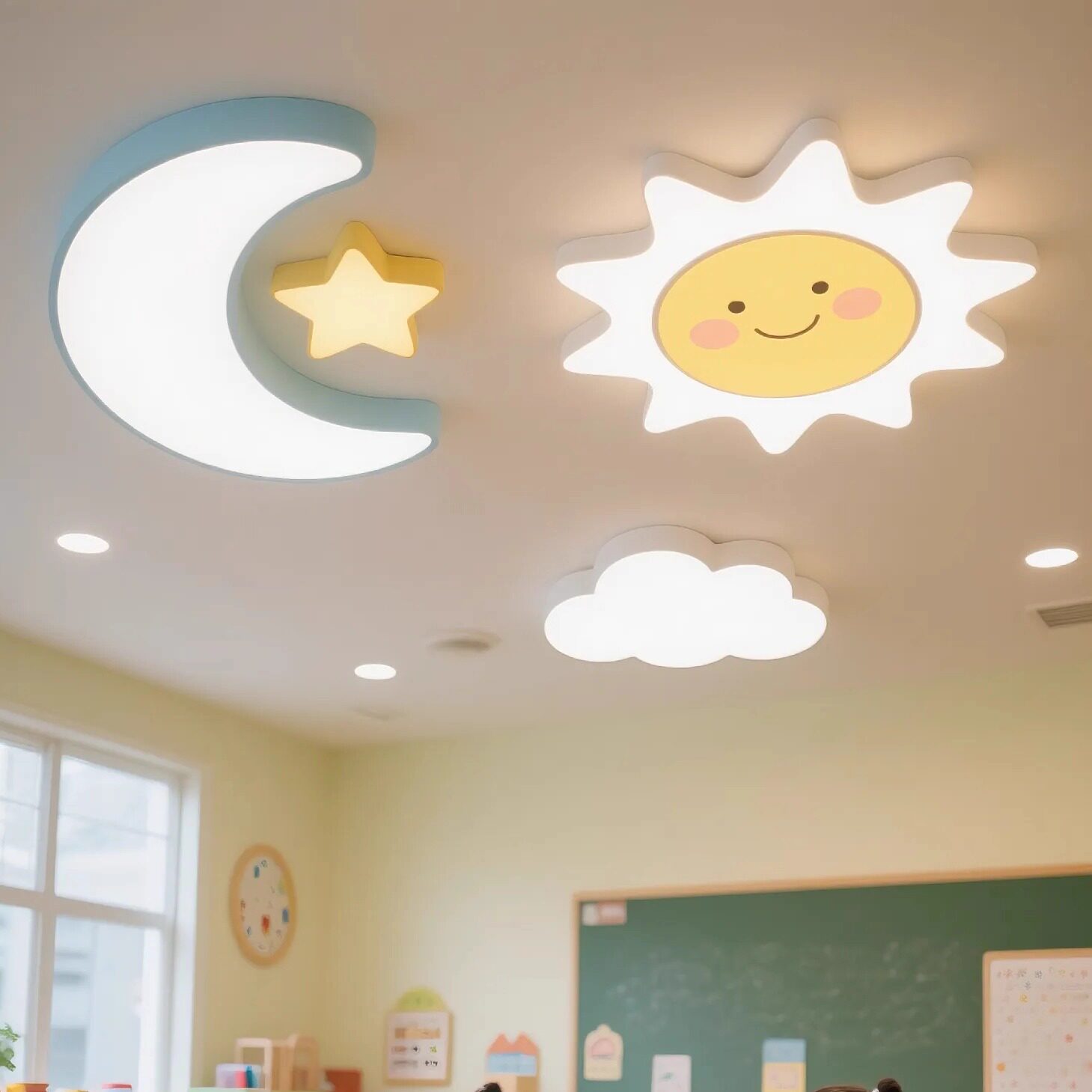 幼儿园大厅吸顶灯阅读区活动室灯具教育机构小学教室亲子乐园灯具