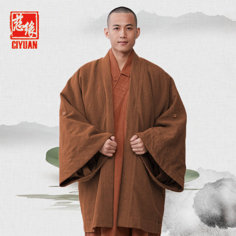 慈缘僧服男冬季僧衣棉袄加厚保暖短外套和尚衣禅修服棉麻YL194