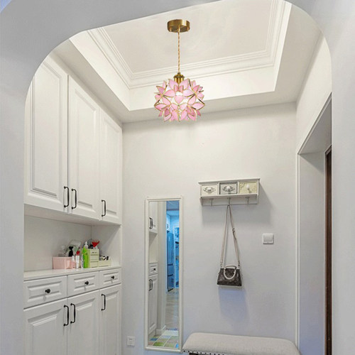 轻奢全铜玻璃现代入户过道餐厅